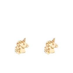 Boucles d'Oreilles Licorne en Or Jaune 375 - Bambins