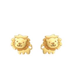 Boucles d'Oreilles Lion en Or Jaune 375 - Bambins