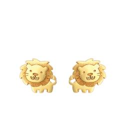 Boucles d'Oreilles Lion en Or Jaune 750 - Bambins