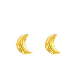 Boucles d'Oreilles Lune Bombée en Or Jaune 375 - Maison Ballet by Scarlett