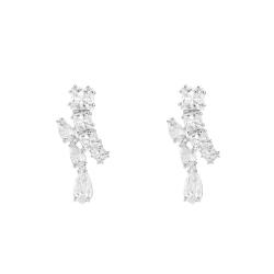 Boucles d'Oreilles Matrix en Métal Rhodié & Cristaux Blancs - 5700418 - Swarovski