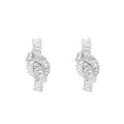 PROMO Boucles d'Oreilles Matrix Nœud Blanches en Métal Rhodié - 5727040 - Swarovski OCARAT.COM BIJOUTERIE N°1