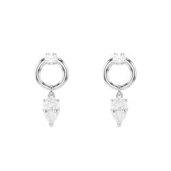 Boucles d'Oreilles Mesmera en Métal Rhodié & Cristaux Blancs - 5723177 - Swarovski
