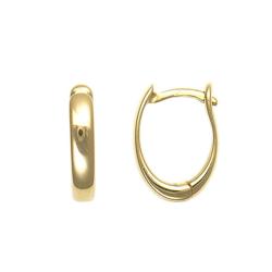 Boucles d'Oreilles Mini Créoles en Or Jaune 750, Dimension 13 x 9 mm - Buelling