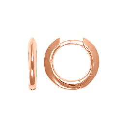 Boucles d'Oreilles Mini Créoles Rondes en Or Rose 750, Diamètre 12 mm ou 15 mm - Buelling