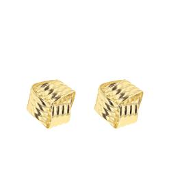Boucles d'Oreilles Noeud Côtelé en Or Jaune 375 - Emanessence