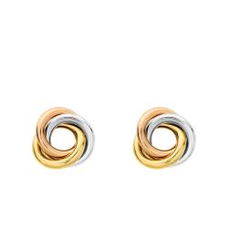 Boucles d'Oreilles Noeud en 3 Ors 375 - Emanessence