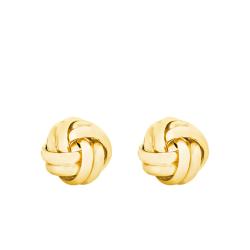 Boucles d'Oreilles Noeuds Doublés en Or Jaune 375 - Emanessence