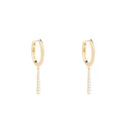 Boucles d'Oreilles Olga Mini en Argent Doré & Oxydes de Zirconium Blancs - AR01-C89 - Pdpaola