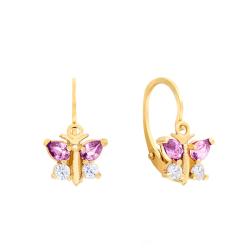 Boucles d'Oreilles Papillon en Or Jaune 375 - Bambins