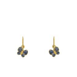 Boucles d'Oreilles Papillon Pailletée en Or Jaune 375 & Laque - Bambins