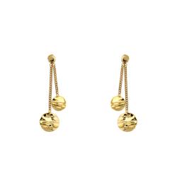 Boucles d'Oreilles Pastilles Froissées en Or Jaune 375 - Maison Ballet by Scarlett