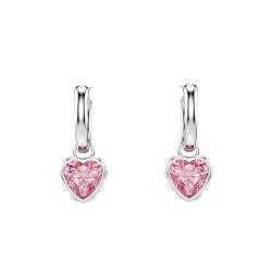 PROMO Boucles d'Oreilles Pendantes Chroma Cristal Cœur Rose en Métal Rhodié & Oxydes de Zirconium - 5757814 - Swarovski OCARAT.COM BIJOUTERIE N°1