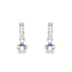 Boucles d'Oreilles Pendantes Chroma Étoiles en Métal Rhodié & Cristaux Blancs - 5754172 - Swarovski