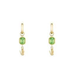 PROMO Boucles d'Oreilles Pendantes Deva en Acier Doré & Cristal Vert - 2040608 - Lacoste OCARAT.COM BIJOUTERIE N°1
