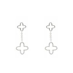 PROMO Boucles d'Oreilles Pendantes Double Trèfle en Argent 925 - Artemis OCARAT.COM BIJOUTERIE N°1