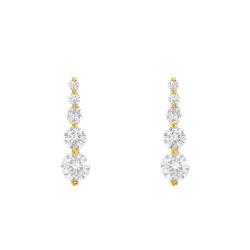 PROMO Boucles d'Oreilles Pendantes en Or Jaune 375 & Oxydes de Zirconium - Emanessence OCARAT.COM BIJOUTERIE N°1