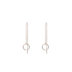 Boucles d'Oreilles Pendantes en Or Rose 750 - Emanessence