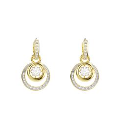 Boucles d'Oreilles Pendantes Hyperbola Dorées, Oxyde de Zirconium & Cristaux - 5738249 - Swarovski