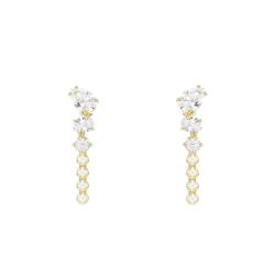 Boucles d'Oreilles Pendantes Mesmera Attract en Métal Doré à l'Or Jaune 750 & Oxydes de Zirconium - 5747936 - Swarovski