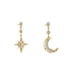 Boucles d'Oreilles Pendantes Midnight Sky en Métal Doré & Oxydes de Zirconium Blancs - H2379-M01-14 - Thomas Sabo