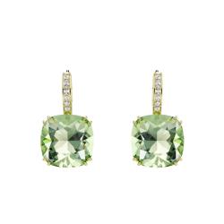 Boucles d'Oreilles Pendantes Millenia en Métal Doré & Cristaux Verts - 5764822 - Swarovski