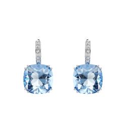 Boucles d'Oreilles Pendantes Millenia en Métal Rhodié & Cristaux Bleus - 5756150 - Swarovski
