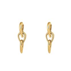 Boucles d'Oreilles Pendantes Sculptured Drops en Acier Doré - 35000917 - Calvin Klein