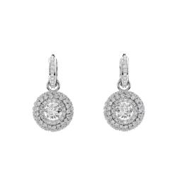 Boucles d'Oreilles Pendantes Sublima Glam en Métal Rhodié & Cristaux Blanc - 5738193 - Swarovski