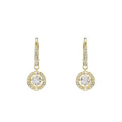 Boucles d'Oreilles Pendantes Una Angelic Rondes en Métal Doré, Cristaux & Oxydes de Zirconium - 5758095 - Swarovski