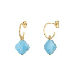 PROMO Boucles d'Oreilles Petit Trèfle en Or Jaune & Turquoise - Morganne Bello OCARAT.COM BIJOUTERIE N°1