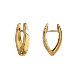 Boucles d'Oreilles Petites Créoles Duo en 2 Ors 750, Largeur 3 mm - Vandona