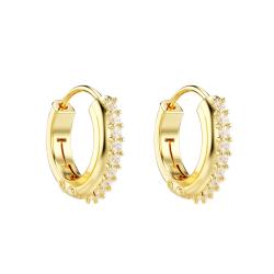 PROMO Boucles d'Oreilles Petites Créoles Matrix en Métal Doré & Cristaux Blancs, Diamètre 11 mm - 5697228 - Swarovski OCARAT.COM BIJOUTERIE N°1