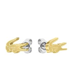 Boucles d'Oreilles Puces Crocodile Lacoste en Acier Doré - Lacoste