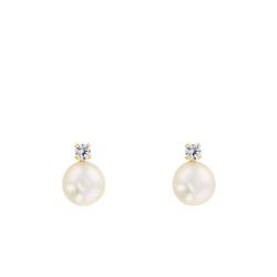 PROMO Boucles d'Oreilles Puces en Or Jaune 375 ou 750 & Perles Blanches - Emanessence OCARAT.COM BIJOUTERIE N°1