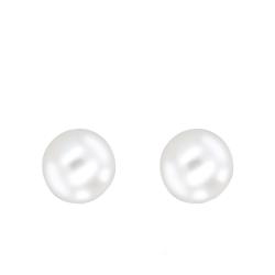 Boucles d'Oreilles Puces en Or Jaune 750 & Perle de Culture d'Eau Douce 8/8,50 mm - Emanessence