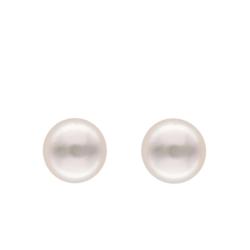 Boucles d'Oreilles Puces en Or Jaune 750 & Perle de Culture d'Eau Douce - Emanessence
