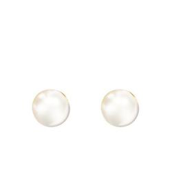 Boucles d'Oreilles Puces en Or Jaune 750 & Perles d'Akoya - Porchet