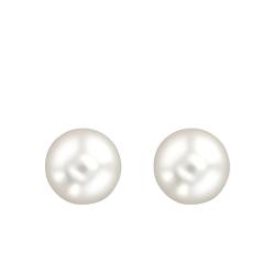 Boucles d'Oreilles Puces en Or Jaune 750 & Perles d'Australie - Porchet