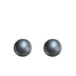 Boucles d'Oreilles Puces en Or Jaune 750 & Perles d'Eau Douce Noires - Porchet