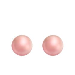 Boucles d'Oreilles Puces en Or Jaune 750 & Perles de Culture Roses - Emanessence