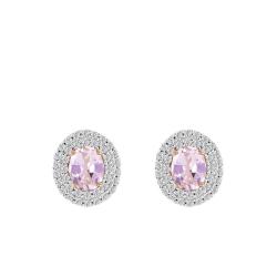 PROMO Boucles d'Oreilles Puces en Or Rose 375 ou 750 & Diamants et Morganite - Aurora OCARAT.COM BIJOUTERIE N°1