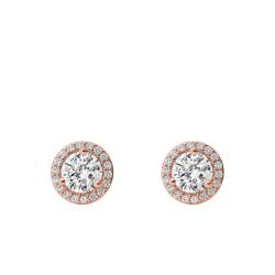 Boucles d'Oreilles Puces en Plaqué Or Rose & Halo de Oxydes de Zirconium - Michael Kors