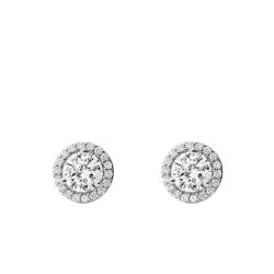 Boucles d'Oreilles Puces en Plaqué Rhodium & Halo de Oxydes de Zirconium - Michael Kors