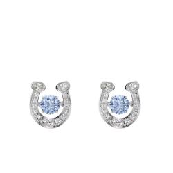 PROMO Boucles d'Oreilles Puces Symbolica en Métal Rhodié, Oxyde de Zirconium bleu & Cristaux - 5746563 - Swarovski OCARAT.COM BIJOUTERIE N°1