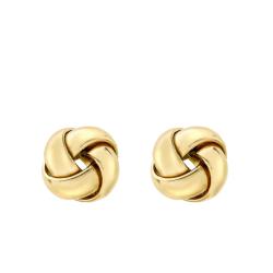 Boucles d'Oreilles Rondes Croisées en Or Jaune 750, Largeur 10 mm - Emanessence