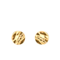 Boucles d'Oreilles Rondes Froissés en Or Jaune 375 - Maison Ballet by Scarlett