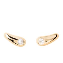 Boucles d'Oreilles Serena en Argent Doré & Oxydes de Zirconium Blancs - AR01-E63 - Pdpaola