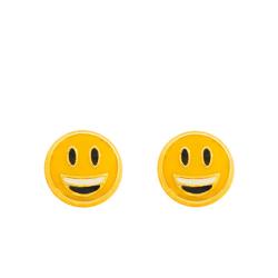 Boucles d'Oreilles Smiley en Or Jaune & Email - Bambins