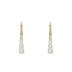Boucles d'Oreilles Stilla Attract en Métal Doré & Cristaux Blancs - 5723300 - Swarovski